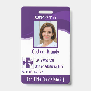 Crachá Id de Segurança do Funcionário personalizado Roxo,