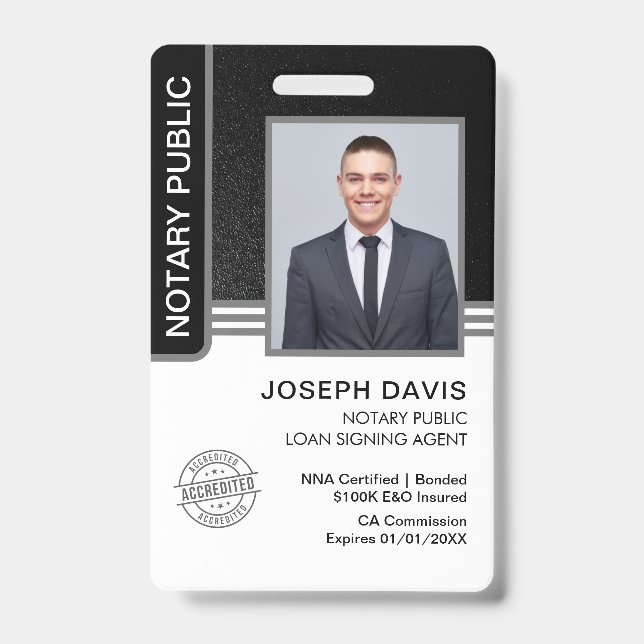 Crachá ID do Agente de Assinatura de Empréstimo Público N (Front)