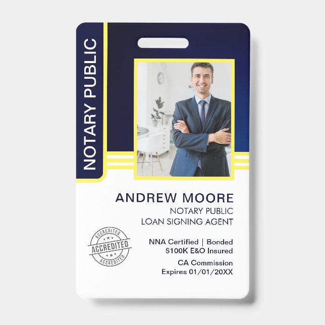 Crachá ID do Agente de Assinatura de Empréstimo Público N (Front)