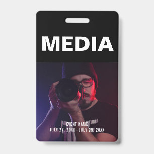 Crachá ID do Black & White Media All Access Pass