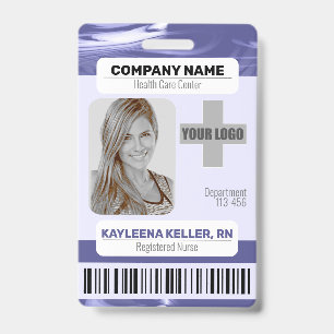 Crachá ID do código de barras Modelo de foto Purple Blue