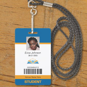 Crachá ID do Estudante da Universidade da Faculdade de Bl