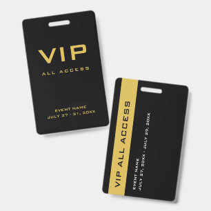 Crachá ID do Evento de Passagem VIP de Acesso Total Moder