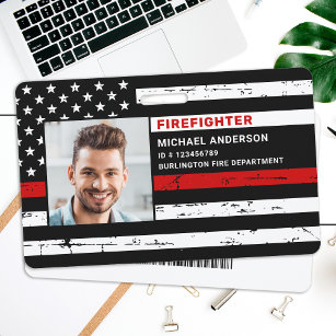 Crachá ID do Fireman de ID de Foto Personalizado do Firem