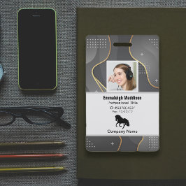 Crachá Id do Funcionário da Empresa Abstrato Moderna | Ci