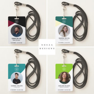 Crachá ID do funcionário do logotipo da empresa personali