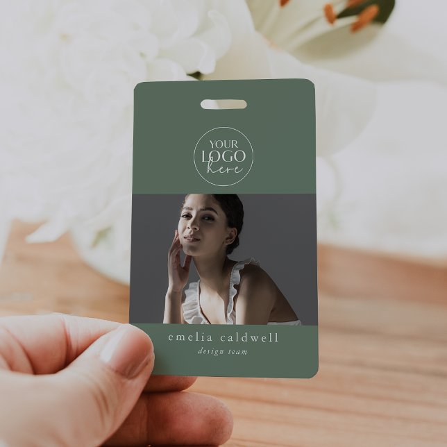 Crachá ID do Funcionário do Nome de etiqueta de Segurança (EMELIA Sage Security Name Tag Photo Employee ID Badge)