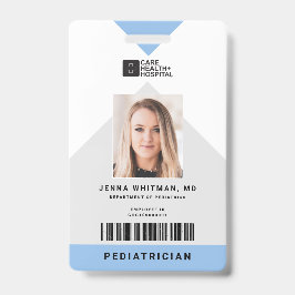 Crachá ID do Funcionarios Médico de Seta + Código de Barr