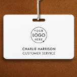 Crachá ID do logotipo da empresa | Minimalista de Funcion<br><div class="desc">Um simples modelo de negócios personalizado em um estilo moderno minimalista que pode ser facilmente atualizado com o logotipo da sua empresa, o nome do funcionário e o título ou departamento. Se você precisar de ajuda para personalizar este produto, entre em contato comigo usando o botão de mensagem abaixo e...</div>