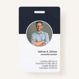 Crachá ID do marinho | Segurança da Empresa para ID de Fo