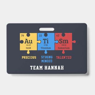 Crachá ID do Nome da Equipe de Puzzles de Conscientização