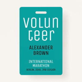 Crachá ID do Nome do Código QR do Voluntário para Eventos