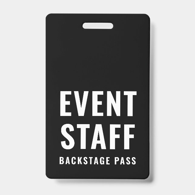 Crachá ID do Passe de Bastidores da Equipe do Evento em Q (Frente)