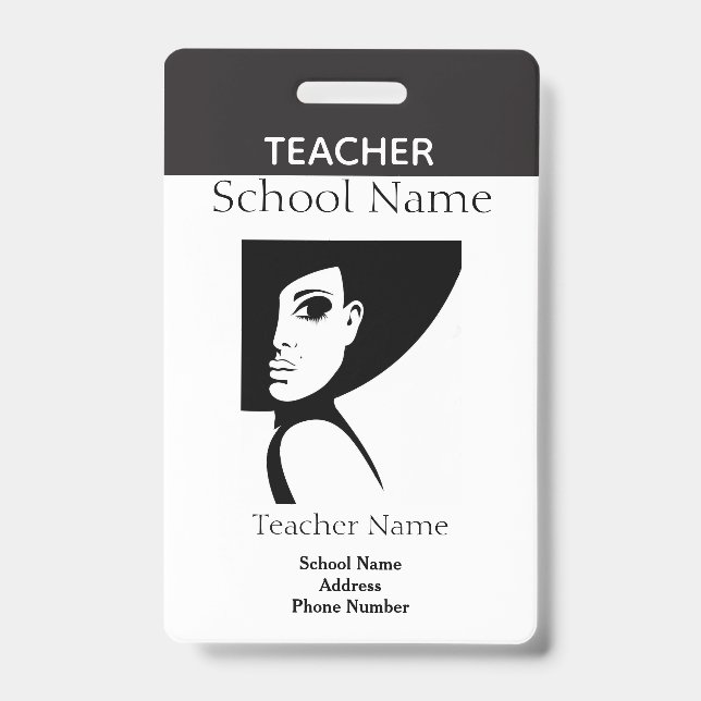 Crachá ID do professor (Frente)