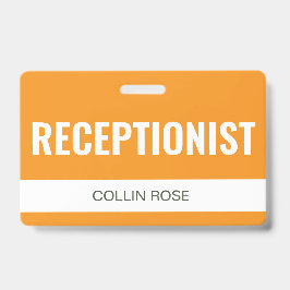 Crachá ID do Recepcionista do Hotel Mustard Custom