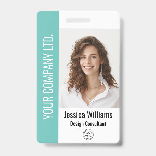 Crachá ID do Teal do Funcionário Corporativo Personaliza