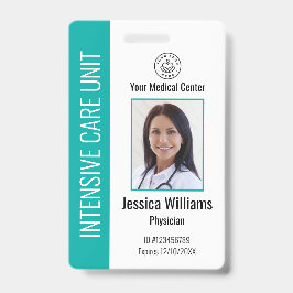 Crachá ID do Teal do Logotipo Personalizado do Funcionári