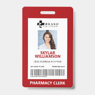 Crachá ID e logotipo de foto médica do quadro de borda v