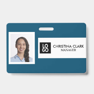 Crachá ID Empresarial Logotipo Foto Personalizada Nome do