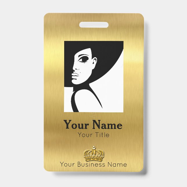 Crachá ID Gold do Funcionário (Frente)