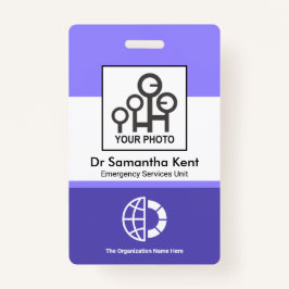 Crachá ID Médico do Funcionário das Colunas de Sombra Azu