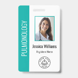 Crachá ID Médico do Teal White de Foto do Funcionário Per
