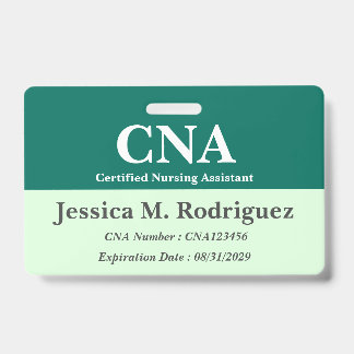 Crachá ID ou nome profissional de CNA