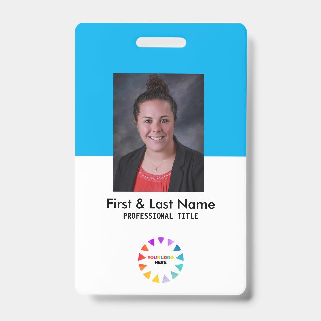 Crachá ID personalizado com foto da empresa personalizada (Frente)