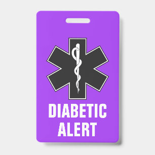 Crachá ID Personalizado de Alerta Médica e Emergência Dia