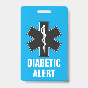 Crachá ID Personalizado de Alerta Médica e Emergência Dia