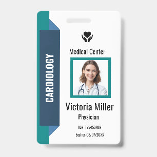 Crachá ID Personalizado de Funcionário de Hospital com Lo