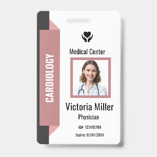 Crachá ID Personalizado de Funcionário de Hospital com Lo