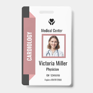 Crachá ID Personalizado de Funcionário de Hospital com Lo