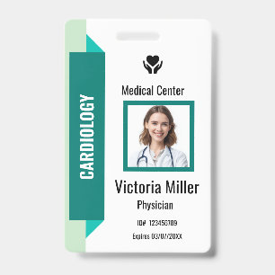 Crachá ID Personalizado de Funcionário de Hospital com Lo
