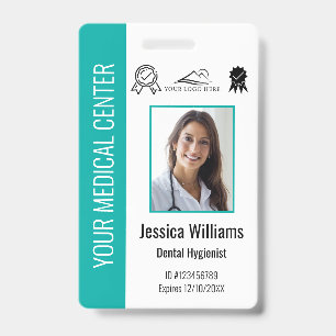 Crachá ID personalizado de funcionário médico certificado