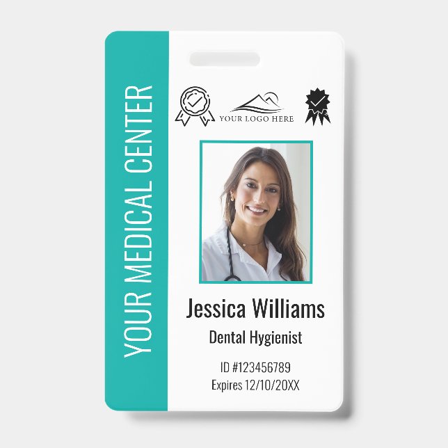 Crachá ID personalizado de funcionário médico certificado (Frente)