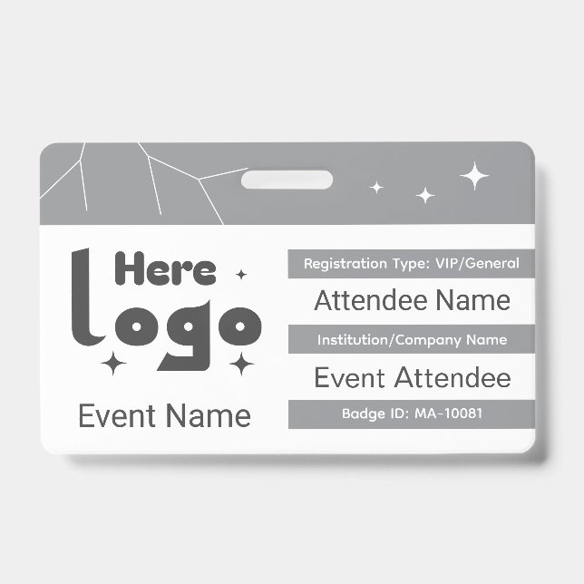 Crachá ID personalizado do badge da Gala VIP (Frente)