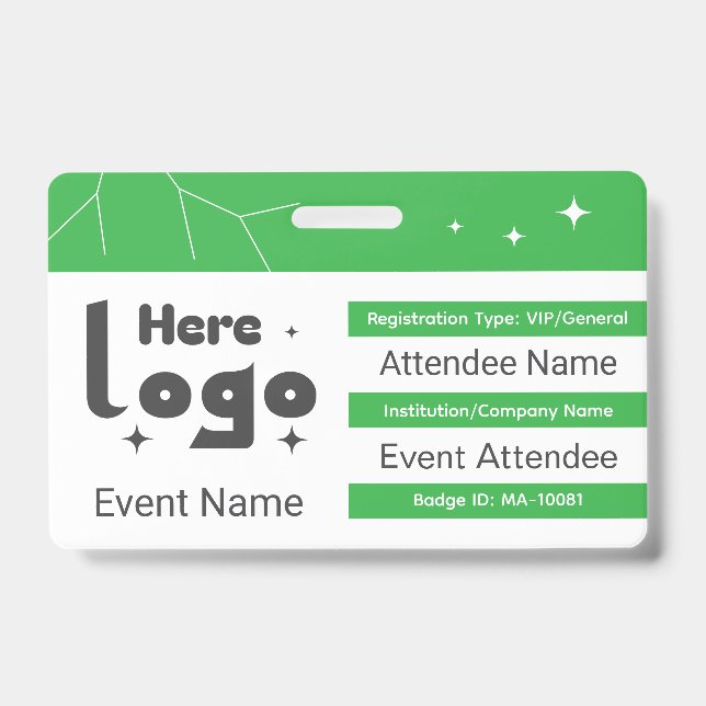 Crachá ID personalizado do badge da Gala VIP (Frente)