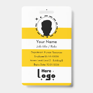 Crachá ID personalizado do funcionário