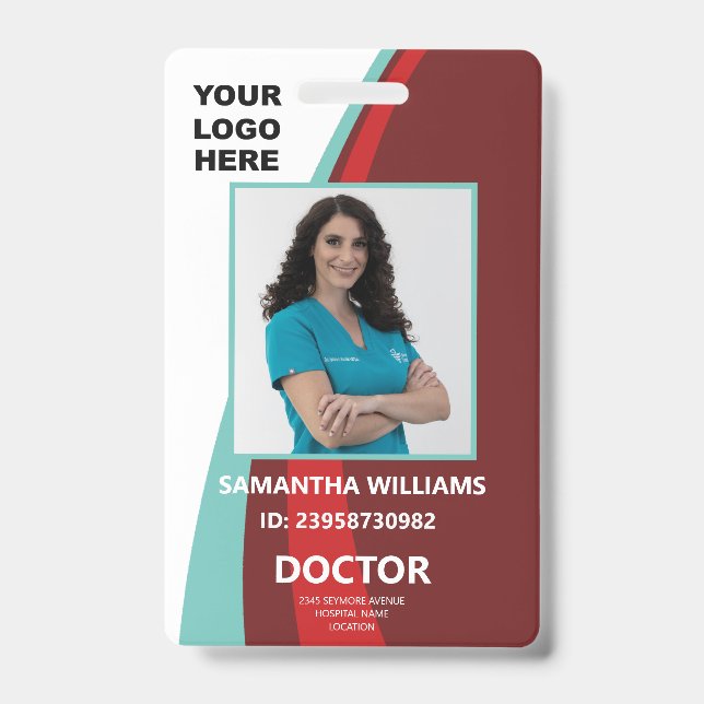 Crachá ID personalizado do médico Nome do funcionário (Frente)
