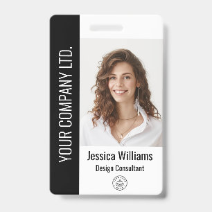 Crachá ID Preto do Funcionário Corporativo Personalizado