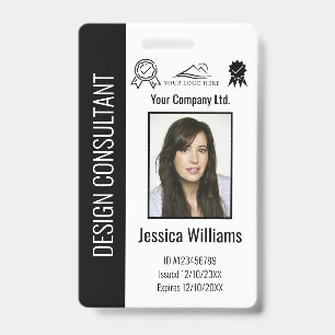 Crachá ID Preto do Funcionário Corporativo Personalizado