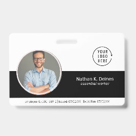 Crachá ID Preto | Empresa de ID de Funcionário Segurança