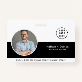 Crachá ID Preto | Segurança da Empresa para ID de Foto do
