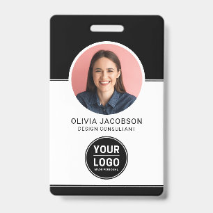 Crachá ID QR da Segurança de Fotos do Funcionário da Blac