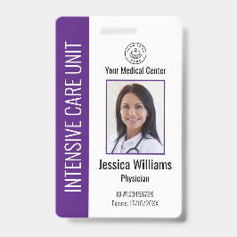Crachá ID Roxo de Fotografia do Logotipo do Funcionário d