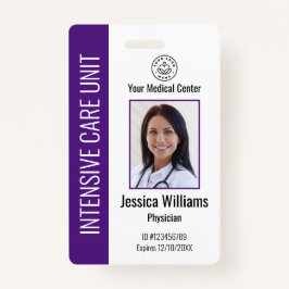 Crachá ID Roxo de Fotografia do Logotipo do Funcionário d