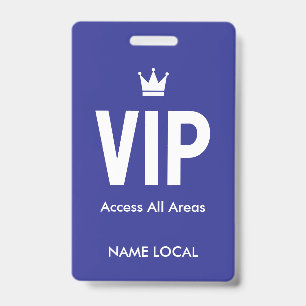 Crachá identificação de acesso VIP Blue para lounges VIP