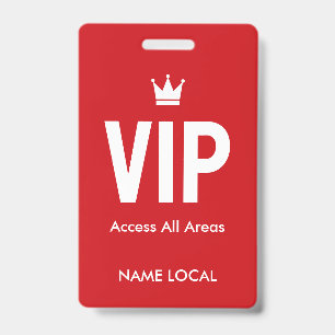 Crachá identificação de acesso VIP Vermelho lounges VIP