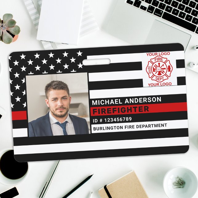 Crachá Identificação de Bombeiro Personalizada com Foto C (Criador carregado)